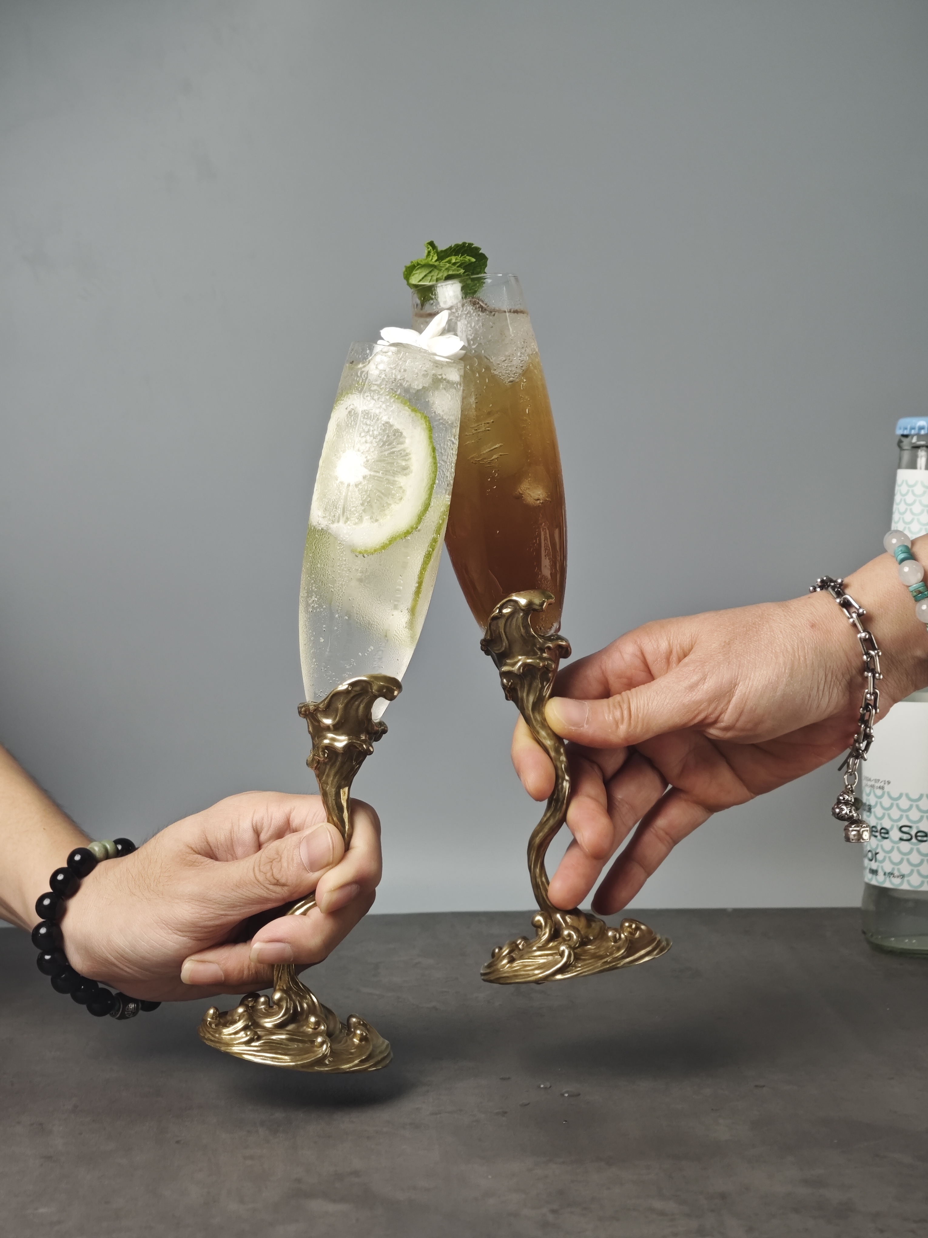 海浪香槟杯 （一对配套） - 泓瑞珠宝(广州)有限公司-Hungrui Jewelry